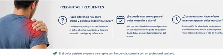 Preguntas frecuentes sobre la crema para el dolor muscular